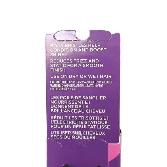 Goody Natural Boar Bristles Styler 8" Hairbrush Smooth Sleek Hair Wood Handle - Picture 5 of 7